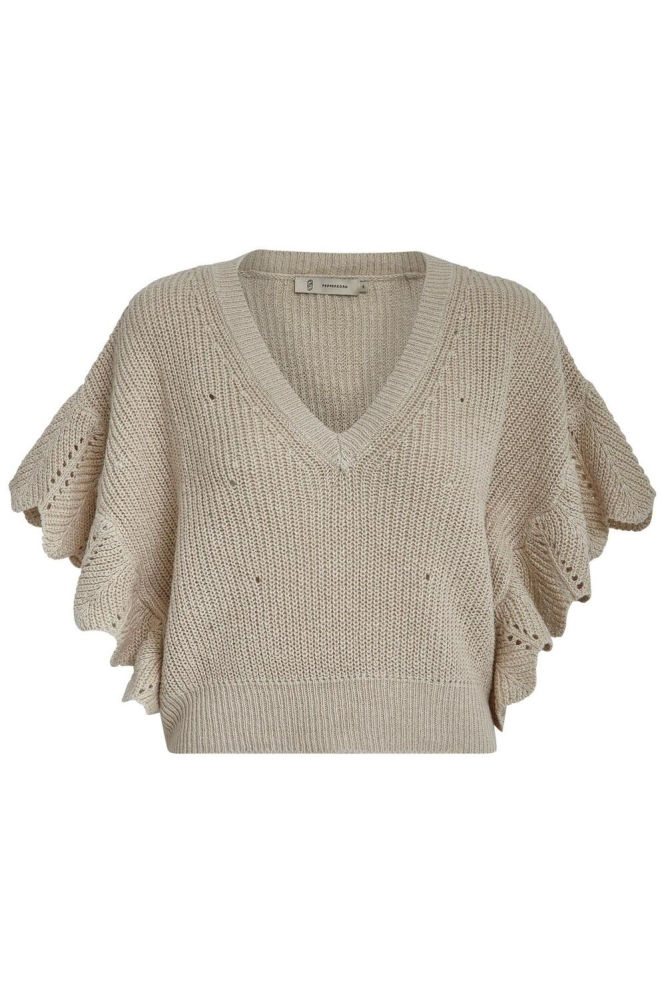 ADELE ROUFFLE KNIT TOP PC7840 2206 FOG SAND