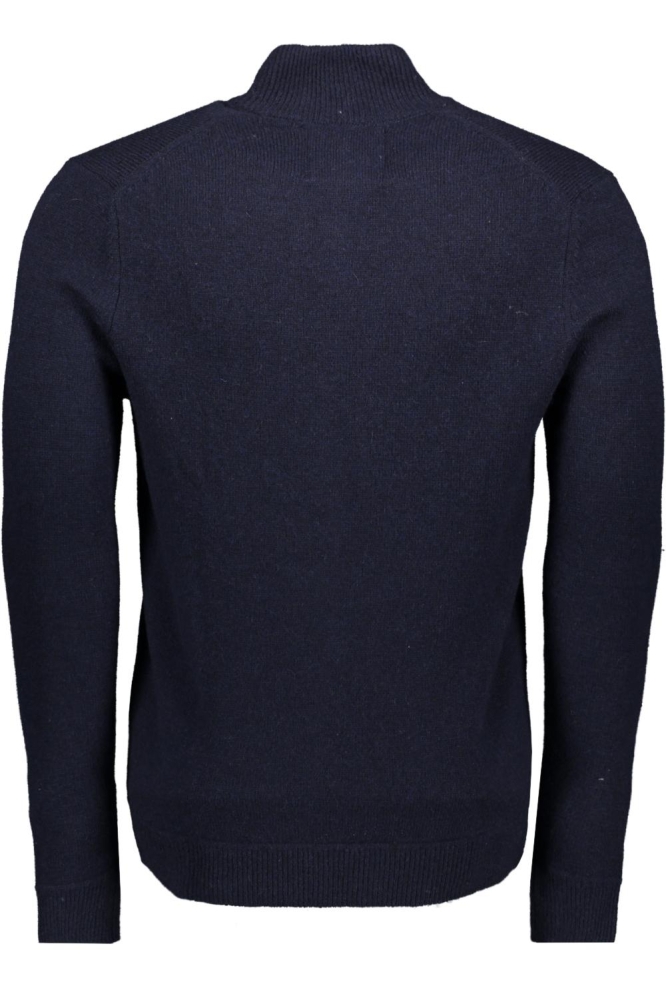 ESSENTIAL EMB KNIT HALF ZIP M6110640A 5EJ CARBON NAVY MARL