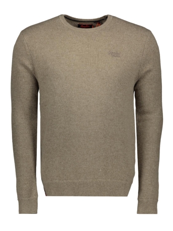 Superdry Trui ESSENTIAL SLIM FIT CREW JUMPER M6110641A CGK LIGHT BROWN MARL