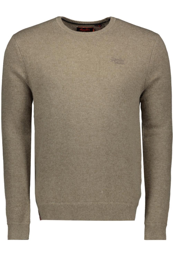 ESSENTIAL SLIM FIT CREW JUMPER M6110641A LIGHT BROWN MARL