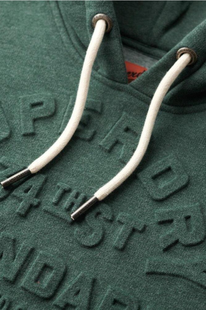 EMBOSSED LOGO GRAPHIC HOODIE M2013698A R6T Buck Green Marl