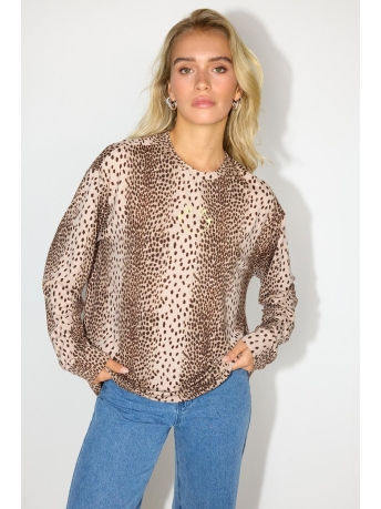 Refined Department T-shirt JODY KNITTED LEOPARD LS R2407814435 850 LEOPARD