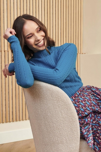 Lofty Manner Trui SWEATER KIMBERLY OM05 1 BLUE