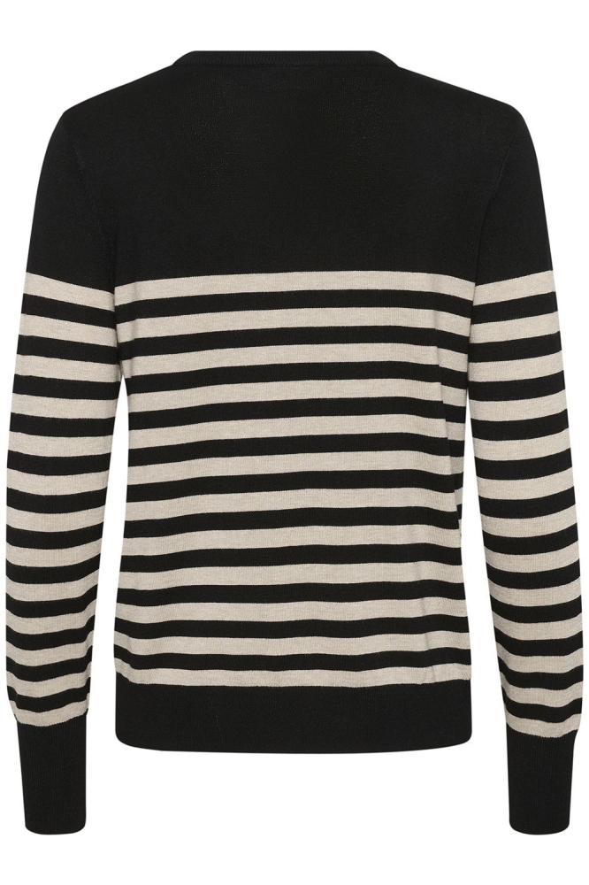 KALIZZA STRIPED KNIT PULLOVER 10509065 106347 BLACK/FEATHER GRAY