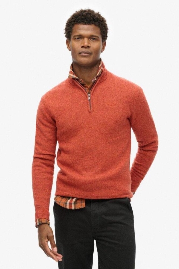 Superdry Trui ESSENTIAL EMB KNIT HALF ZIP M6110640A AUTUMNAL ORANGE