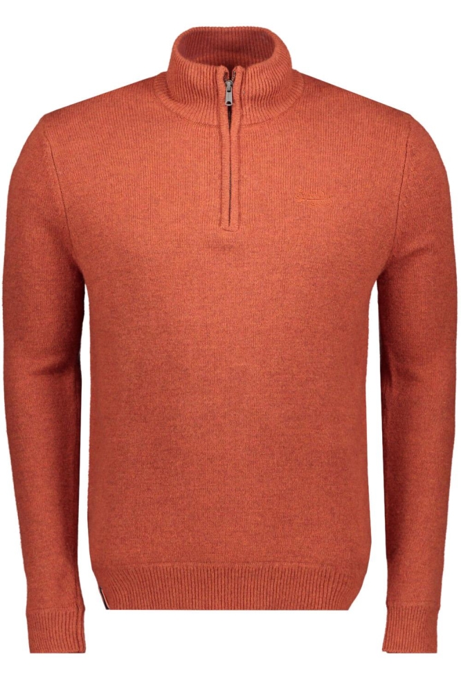 ESSENTIAL EMB KNIT HALF ZIP M6110640A AUTUMNAL ORANGE