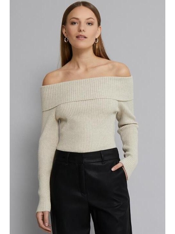 Minus Trui FAME OFF SHOULDER KNIT P MI6314 9015 SAND GRAY