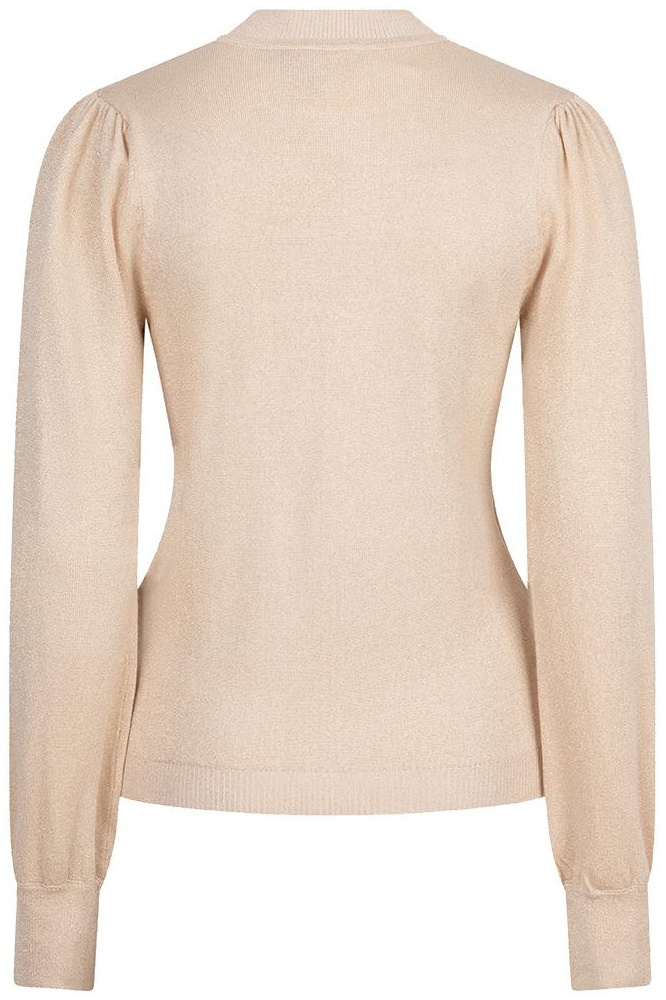 SWEATER MIX RIB V DETAIL LUREX F24 31501 168 LIGHT SAND