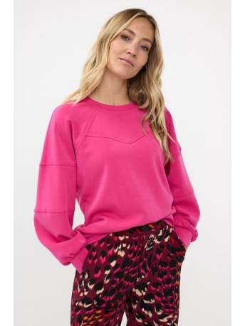 EsQualo Trui SWEATER V SEAMS MODAL F24 05510 521 CERISE PINK