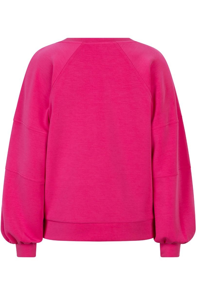 SWEATER V SEAMS MODAL F24 05510 521 CERISE PINK