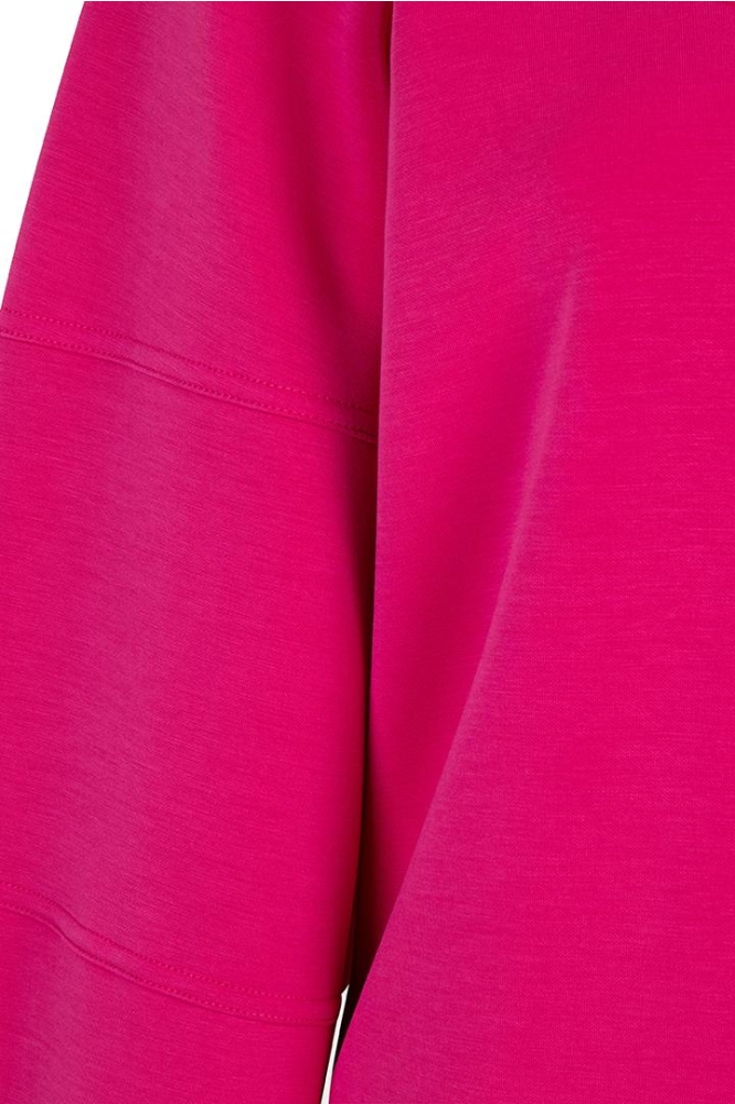 SWEATER V SEAMS MODAL F24 05510 521 CERISE PINK