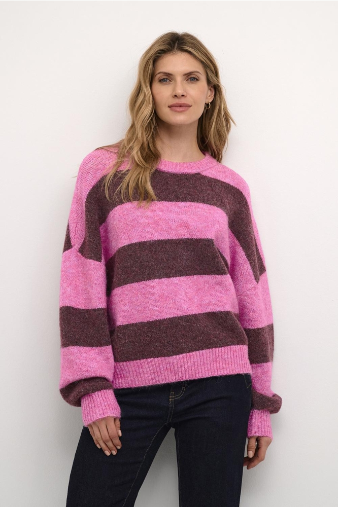 CUKIMMY PULLOVER 50109763 106235 PINK/VIOLET MELANGE STRIP