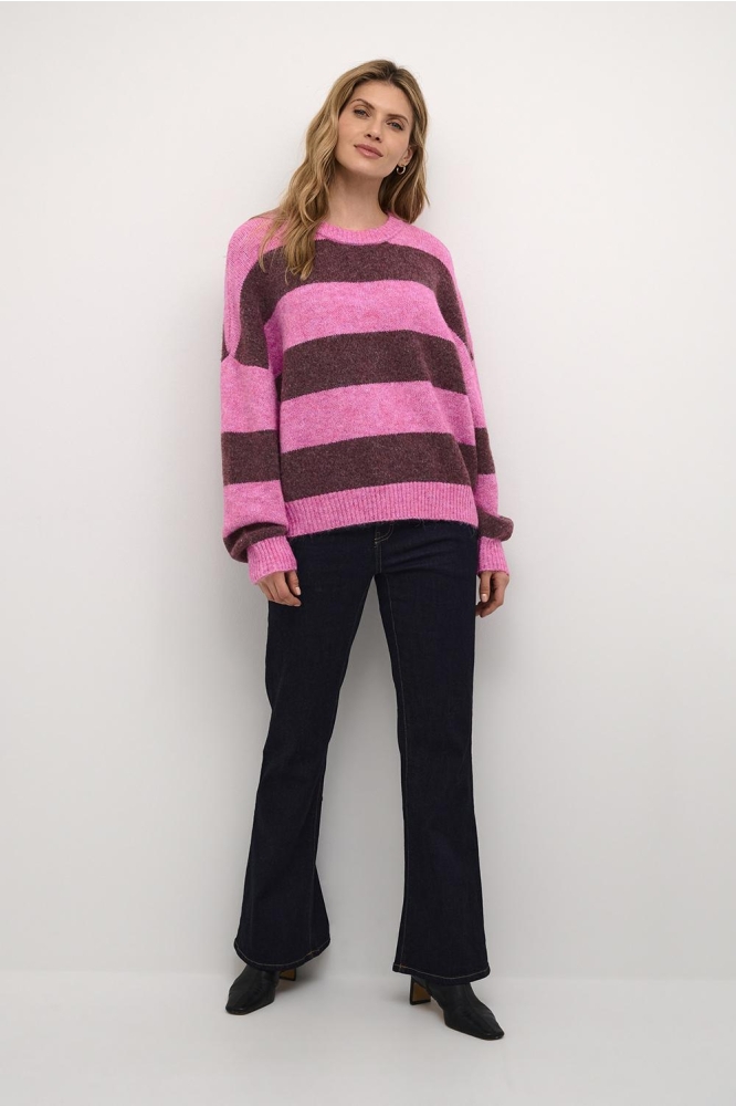 CUKIMMY PULLOVER 50109763 106235 PINK/VIOLET MELANGE STRIP