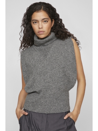 Rouge Vila Trui VICLEO SL ROLL NECK SL 14098109 MEDIUM GREY MELANGE