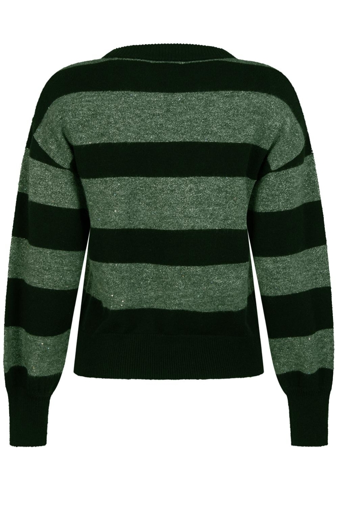 HELENE KNITTED STRIPE SWEATER 244 1160 ARMY/BLACK