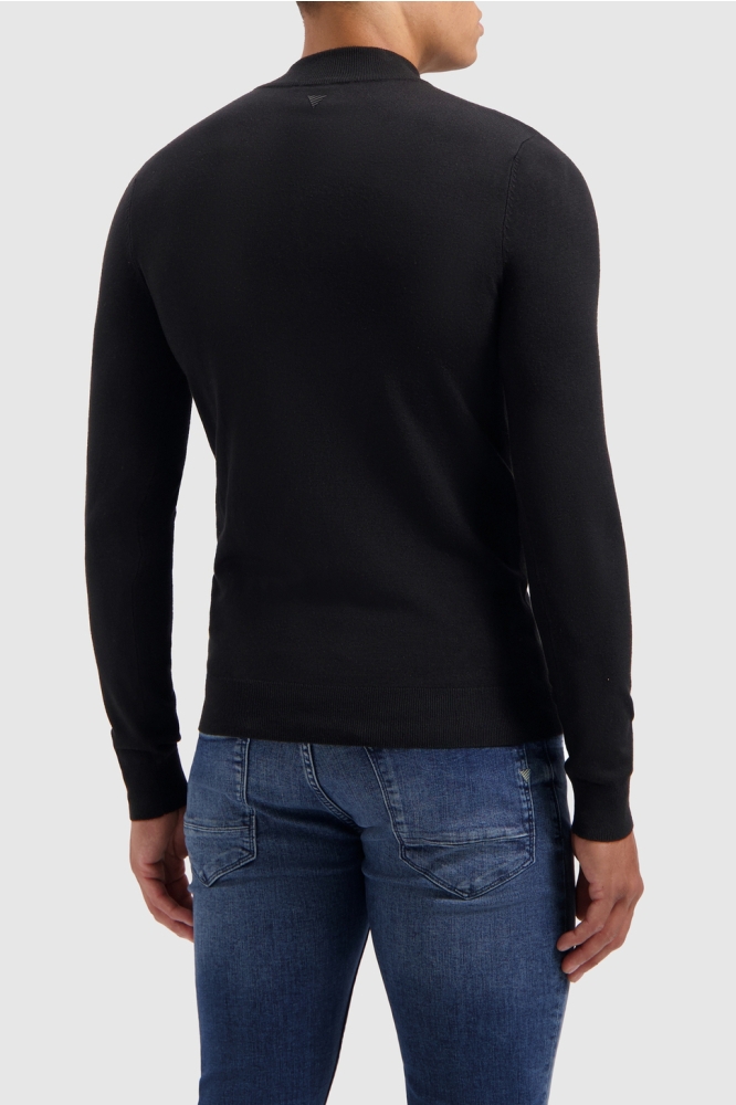 REGULAR FIT KNITWEAR HALFZIP LS 10815 BLACK