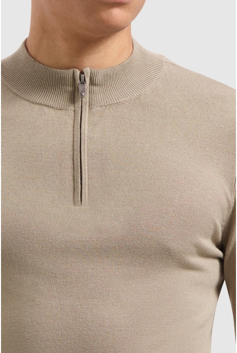 Pure Path regular fit knitwear halfzip ls