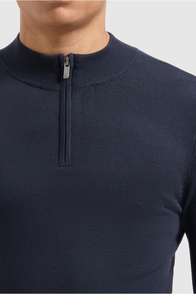 REGULAR FIT KNITWEAR HALFZIP LS 10815 07 NAVY