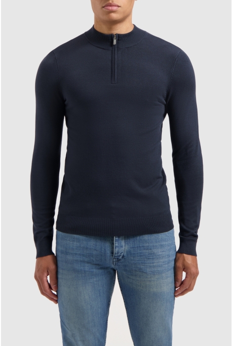 Pure Path regular fit knitwear halfzip ls