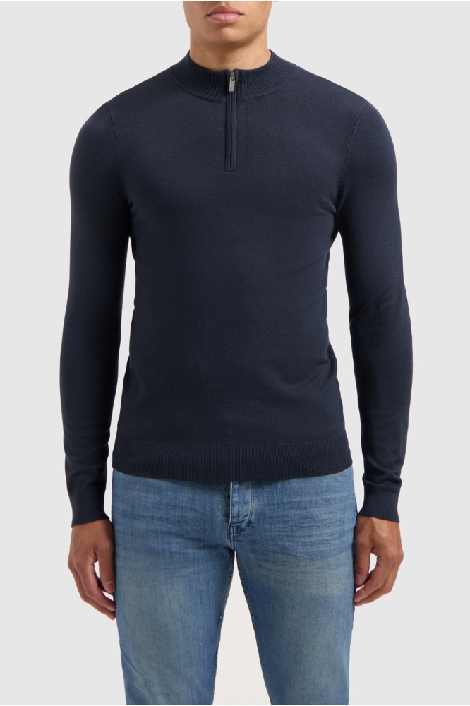 REGULAR FIT KNITWEAR HALFZIP LS 10815 07 NAVY