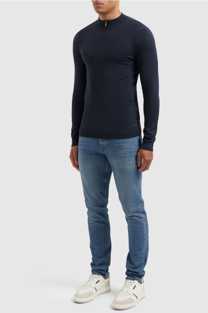 REGULAR FIT KNITWEAR HALFZIP LS 10815 07 NAVY