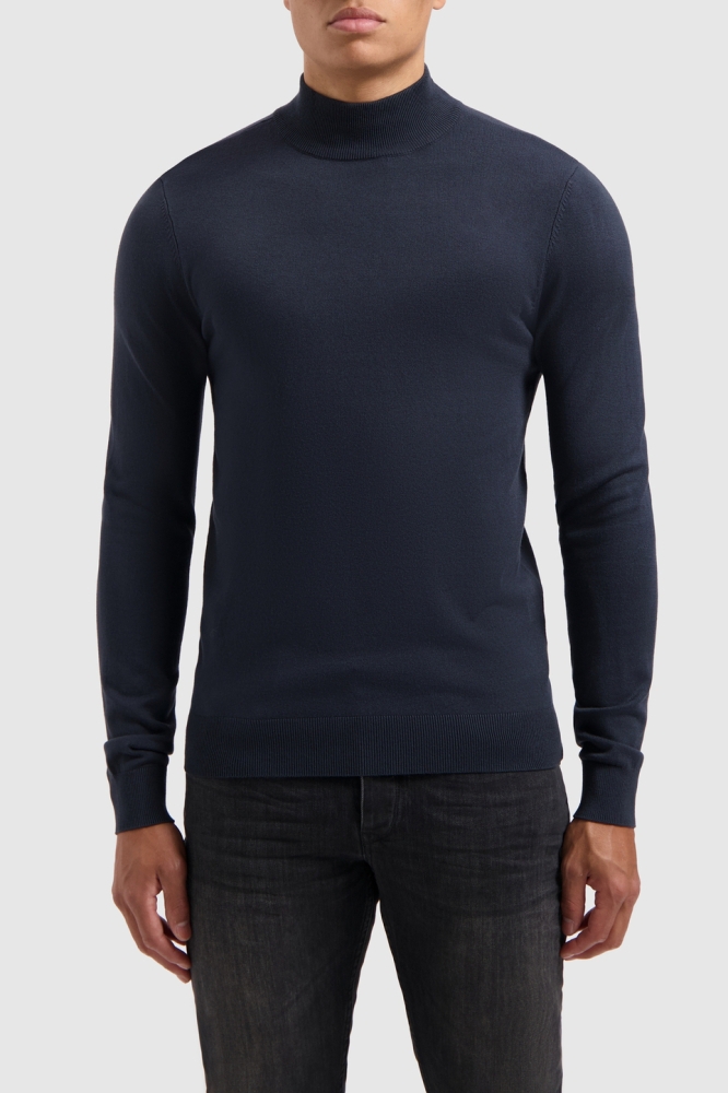 REGULAR FIT KNITWEAR MOCKNECK LS 10814 07 NAVY