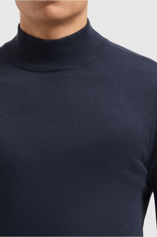 REGULAR FIT KNITWEAR MOCKNECK LS 10814 07 NAVY