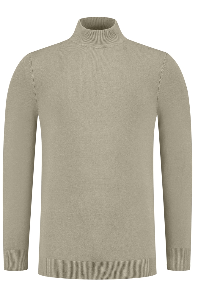 REGULAR FIT KNITWEAR MOCKNECK LS 10814 53 TAUPE