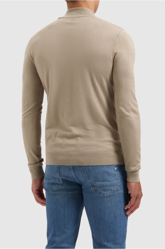 REGULAR FIT KNITWEAR MOCKNECK LS 10814 53 TAUPE