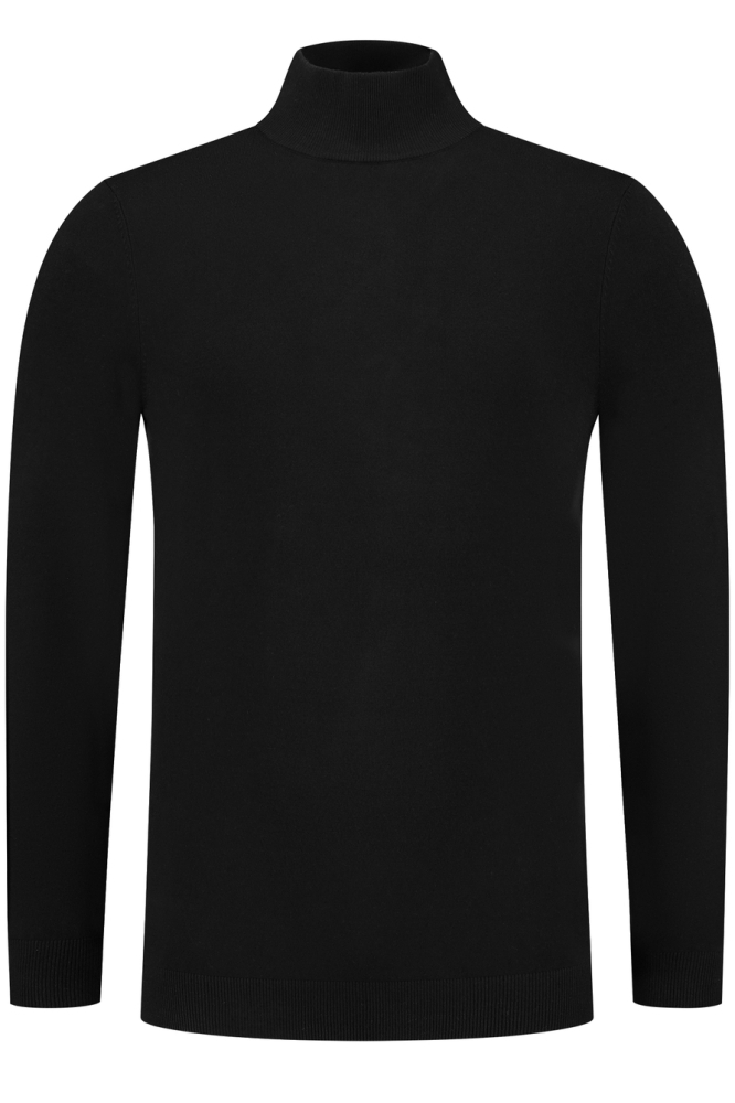 REGULAR FIT KNITWEAR MOCKNECK LS 10814 02 BLACK