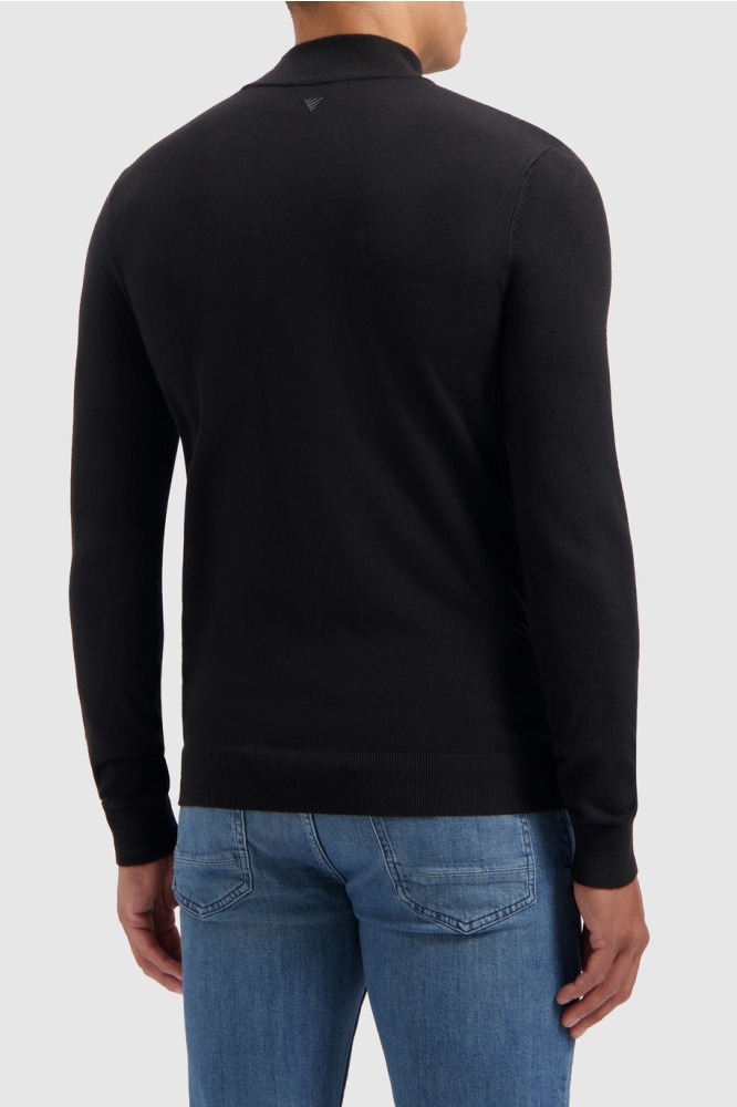 REGULAR FIT KNITWEAR MOCKNECK LS 10814 02 BLACK