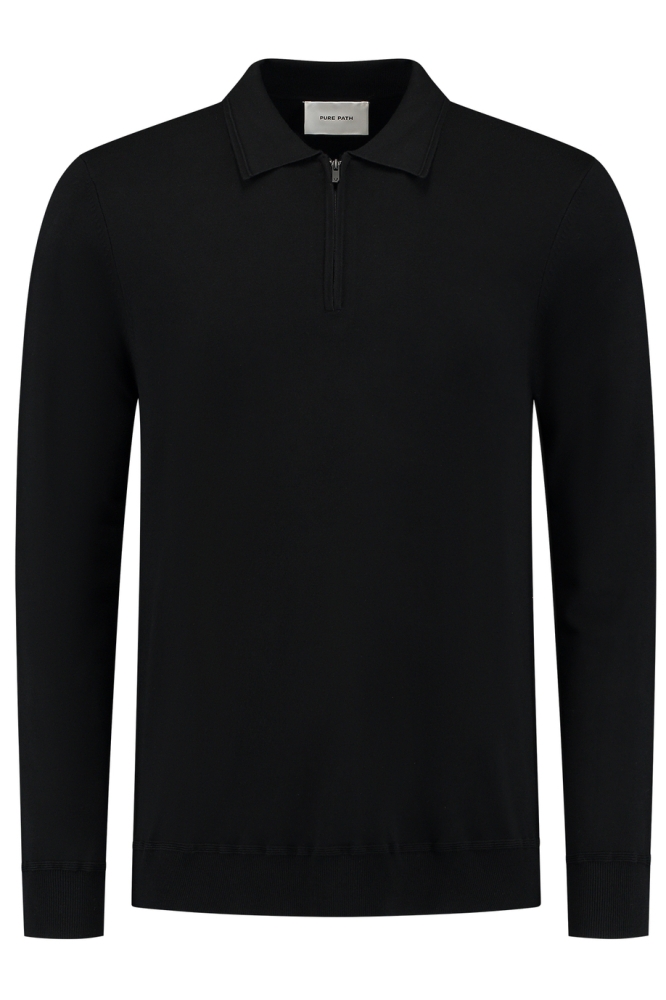 REGULAR FIT KNITWEAR POLO LS 24030806 02 BLACK