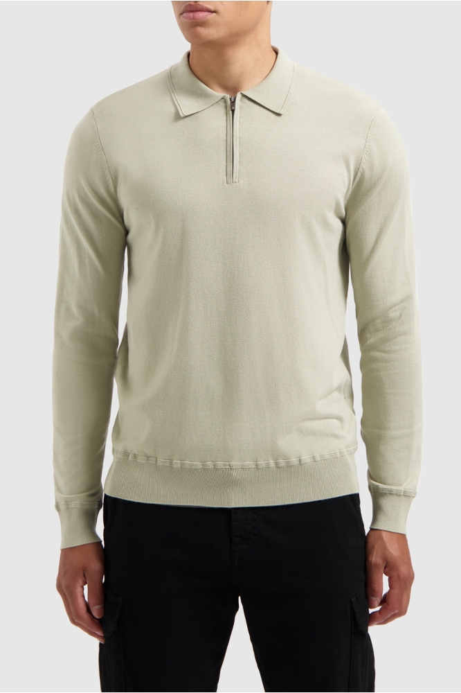 REGULAR FIT KNITWEAR POLO LS 24030806 08 LT ARMY