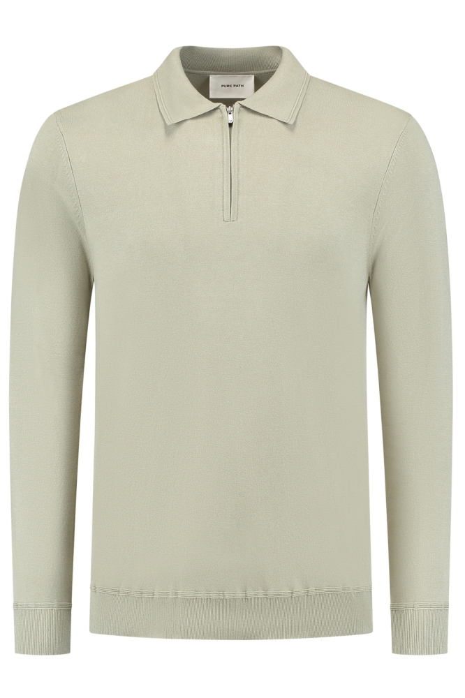 REGULAR FIT KNITWEAR POLO LS 24030806 08 LT ARMY