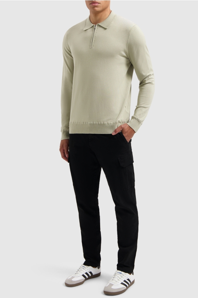 REGULAR FIT KNITWEAR POLO LS 24030806 08 LT ARMY