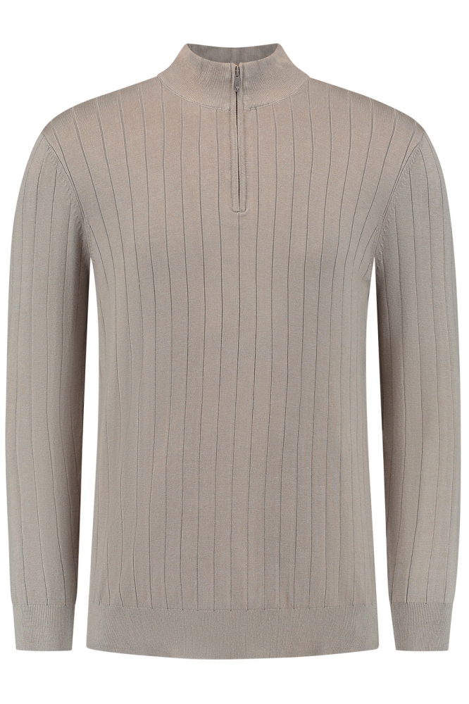 REGULAR FIT KNITWEAR HALFZIP LS 24030804 53 TAUPE