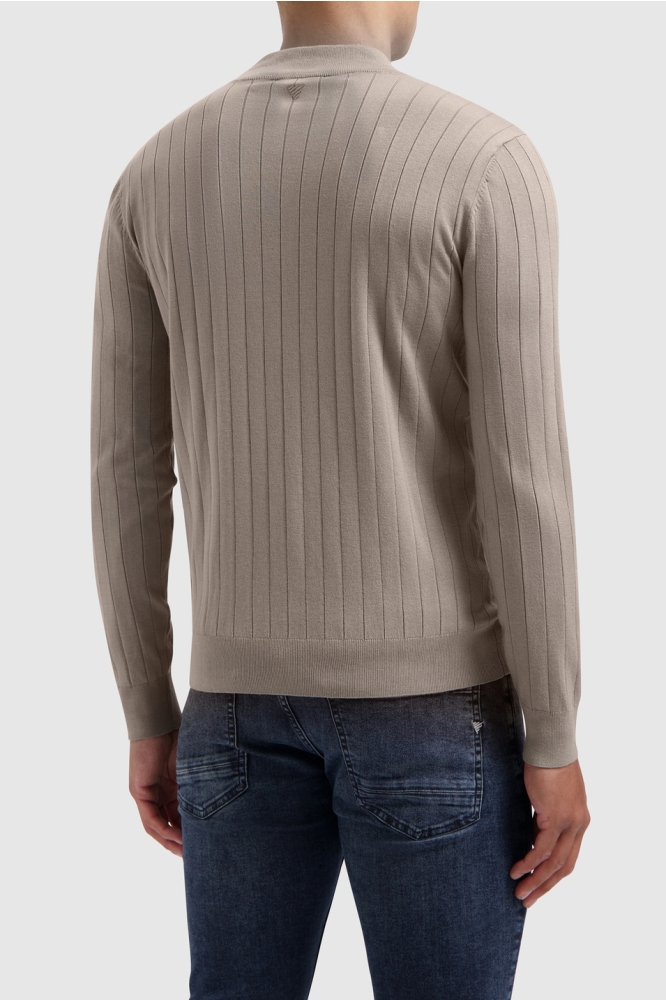 REGULAR FIT KNITWEAR HALFZIP LS 24030804 53 TAUPE