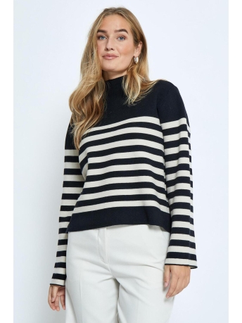 Minus Trui LUPI STRIPE KNIT PULLOVER MI6297 100S BLACK STRIPED