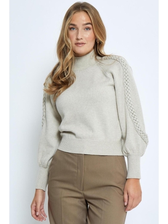 Minus Trui VERA HIGH NECK KNIT MI6293 0175 LIGHT BIRCH