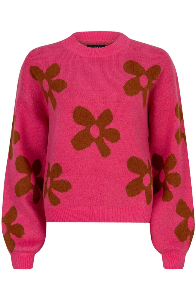 KNITTED SWEATER DAISIE FC2411 10134 PINK/CAMEL