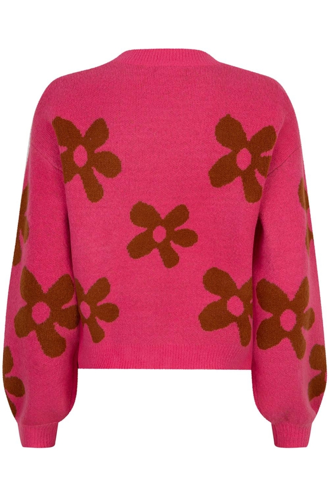 KNITTED SWEATER DAISIE FC2411 10134 PINK/CAMEL