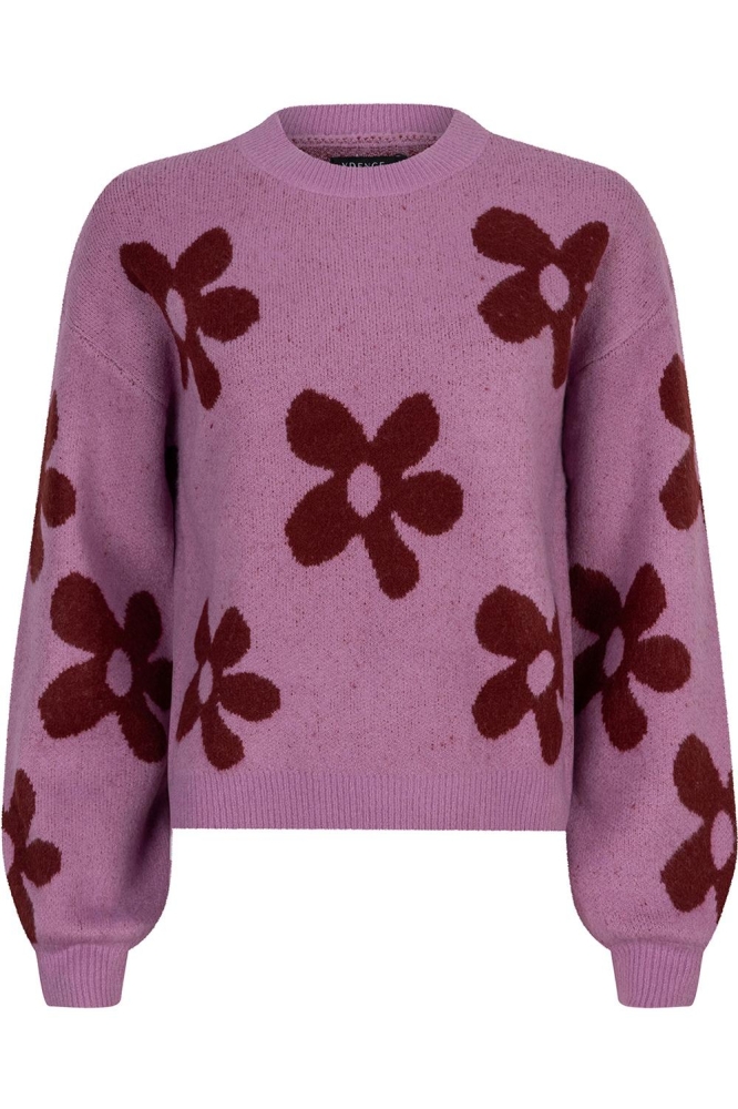 KNITTED SWEATER DAISIE FC2411 10154 LILAC/BURGUNDY