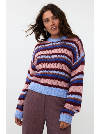 Ydence Trui KNITTED SWEATER MEGGIE FC2425 10201 BLUE/BURGUNDY/CAMEL/SOFT PINK