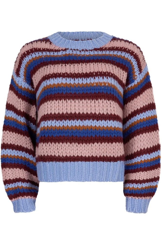 KNITTED SWEATER MEGGIE FC2425 10201 BLUE/BURGUNDY/CAMEL/SOFT PINK