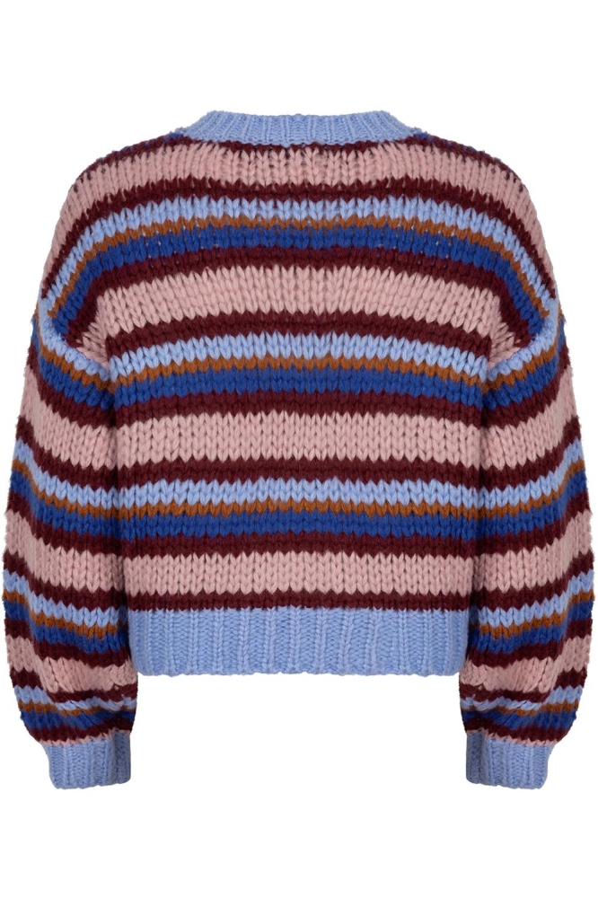 KNITTED SWEATER MEGGIE FC2425 10201 BLUE/BURGUNDY/CAMEL/SOFT PINK