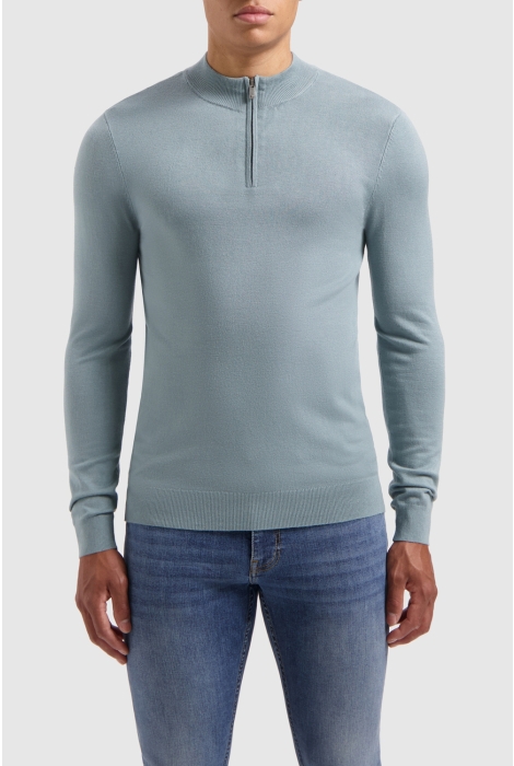 Pure Path regular fit knitwear halfzip ls