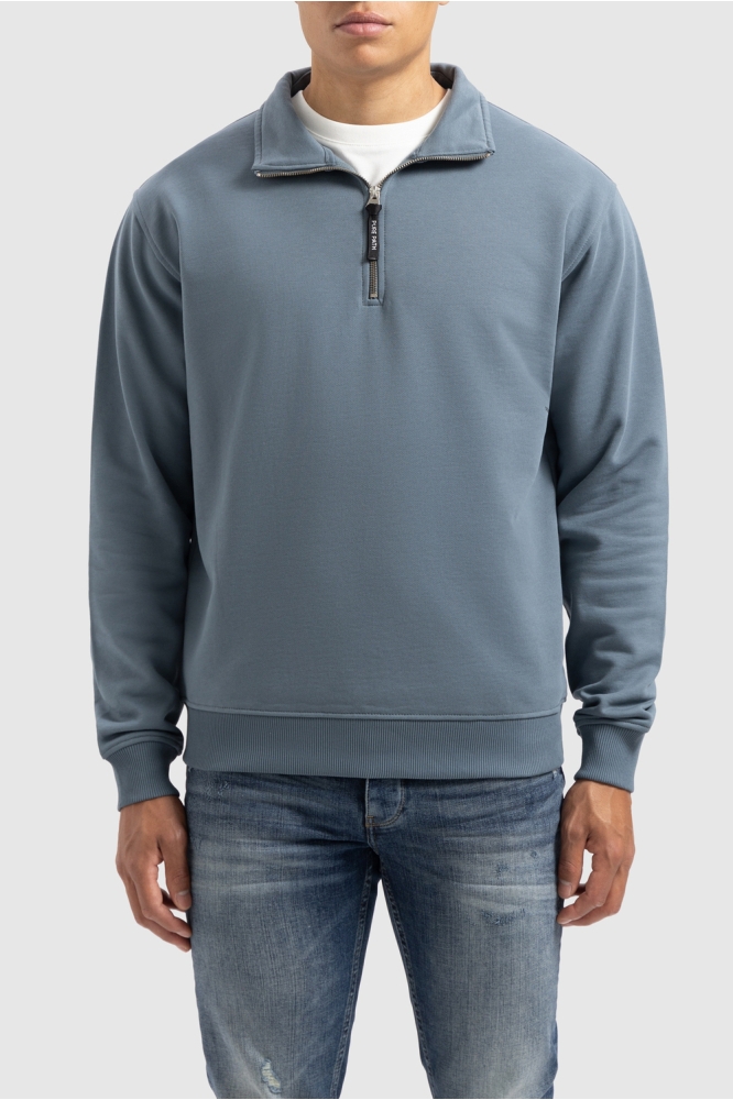 LOOSE FIT SWEATERS HALFZIP LS 24030319 35 BLUE