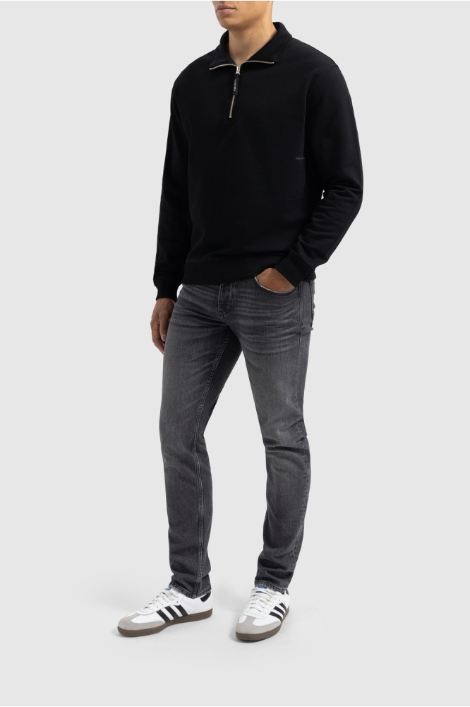 LOOSE FIT SWEATERS HALFZIP LS 24030319 02 BLACK