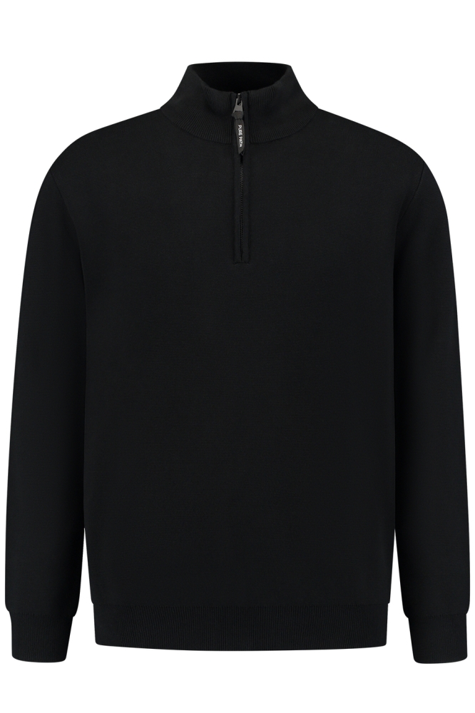 OVERSIZED FIT KNITWEAR HALFZIP 24030812 02 BLACK