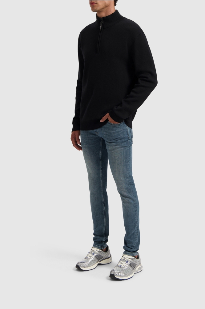 OVERSIZED FIT KNITWEAR HALFZIP 24030812 02 BLACK